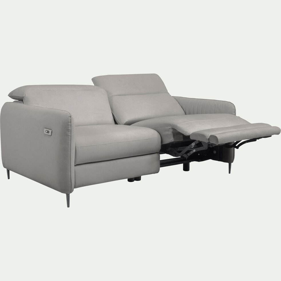 Canapé 3 places relax électrique en tissu - gris borie-MARSALA