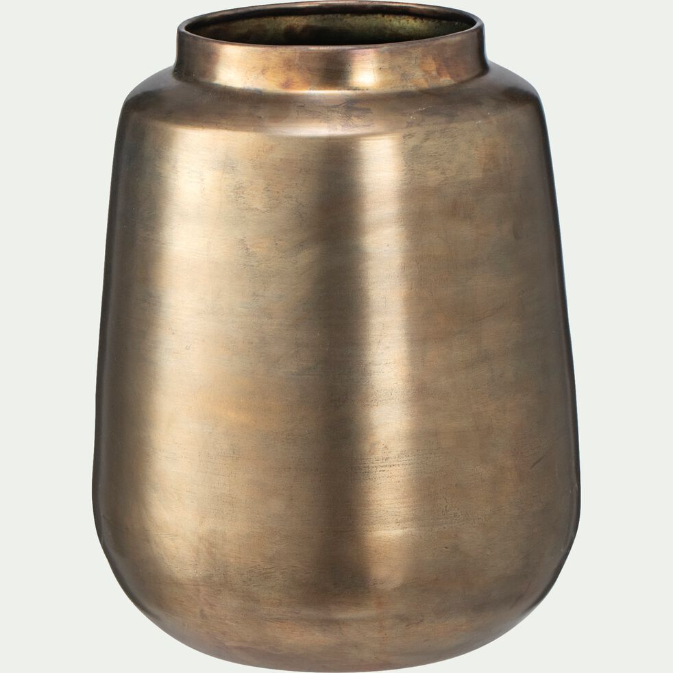 Vase en fer - doré D23xH29cm-HEDI