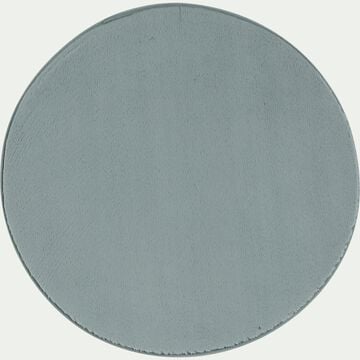 Tapis rond imitation fourrure - bleu calaluna D150cm-ROBIN