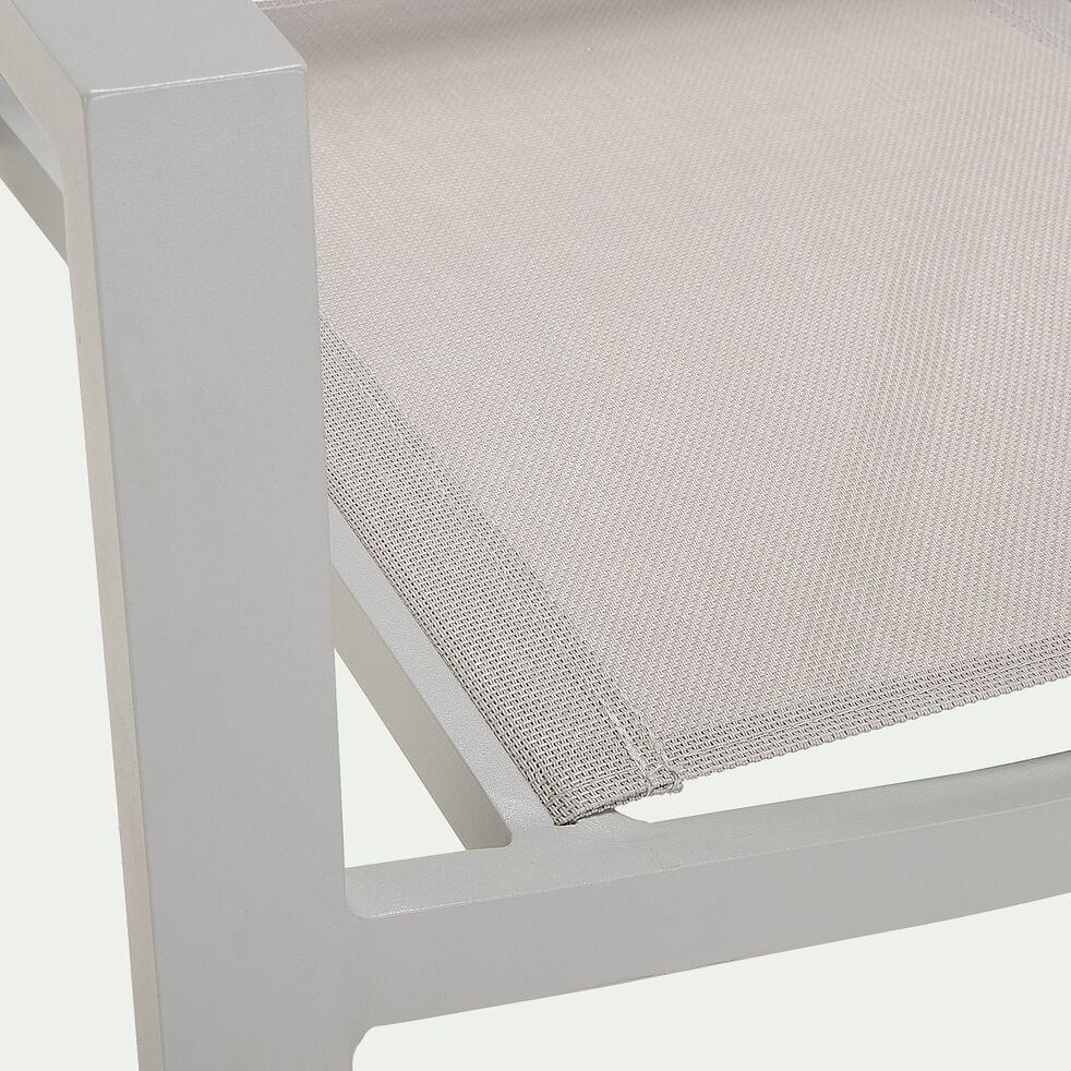 Chaise de jardin empilable avec accoudoirs en textilène - gris vésuve-ELSA