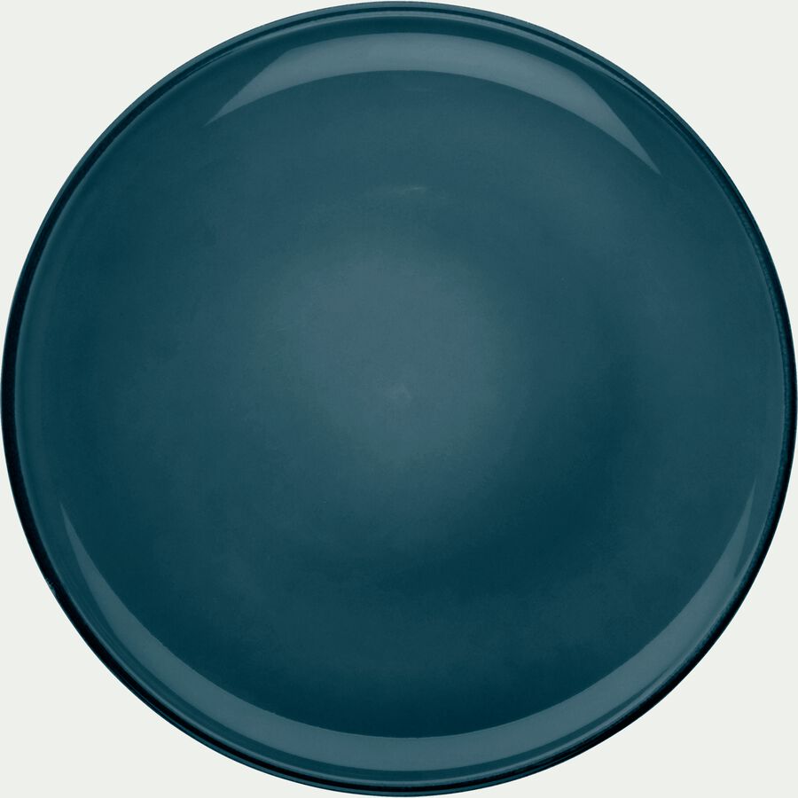 Assiette plate en faïence bleu figuerolles D27cm-LANKA