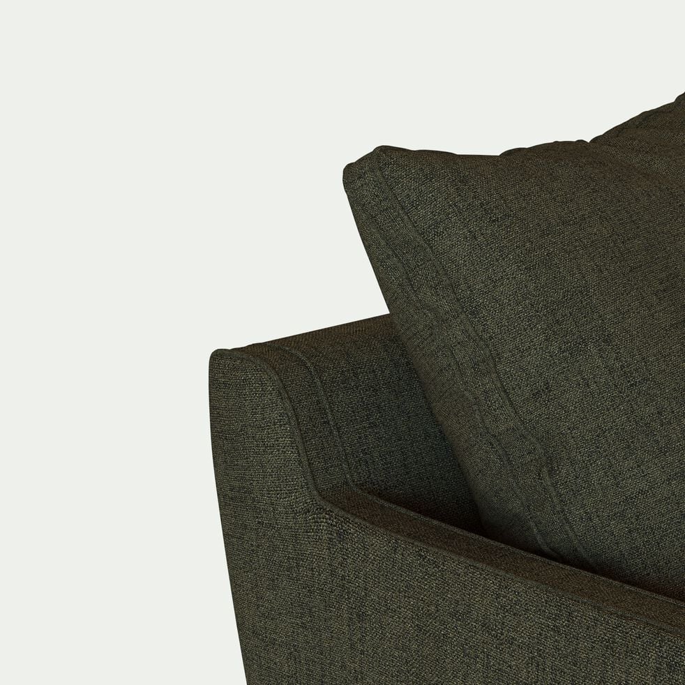 Canapé d'angle droit fixe en tissu joint - vert cèdre-LENITA