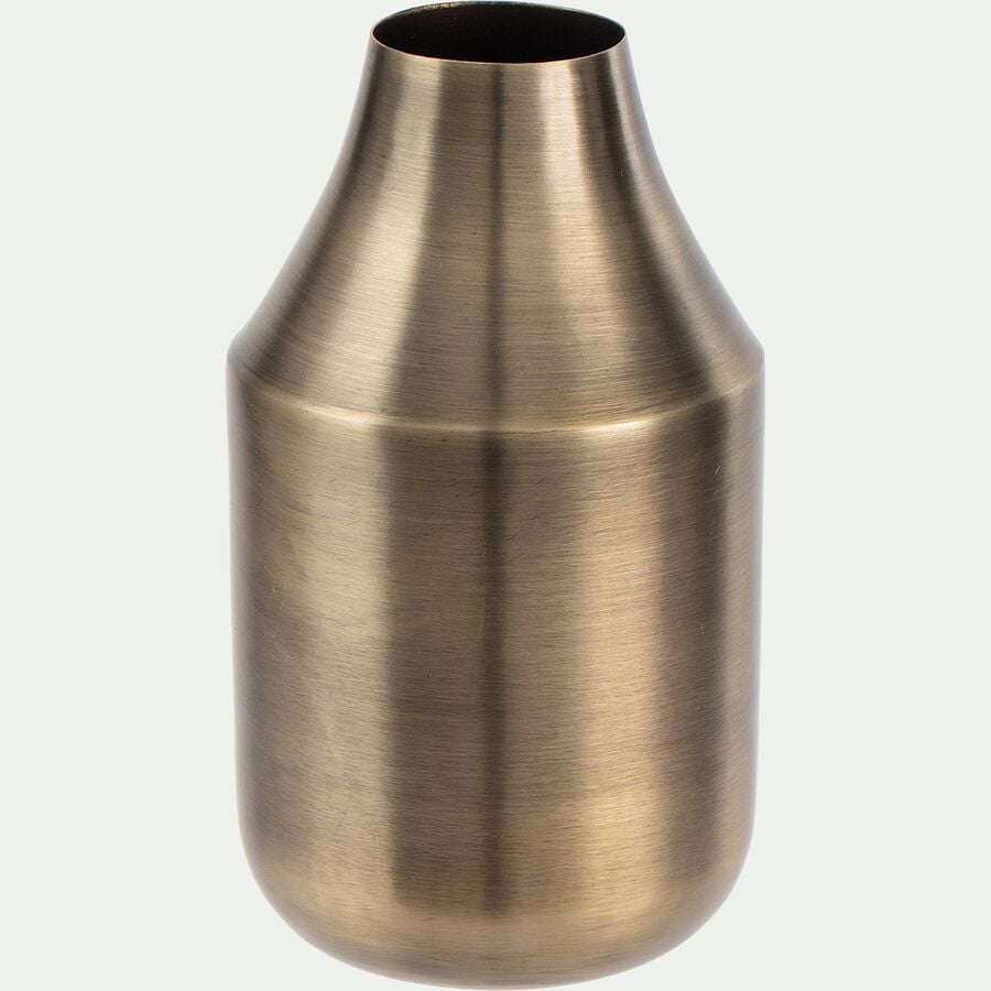 Vase bouteille en fer - doré D7,5xH13cm-PYLOS
