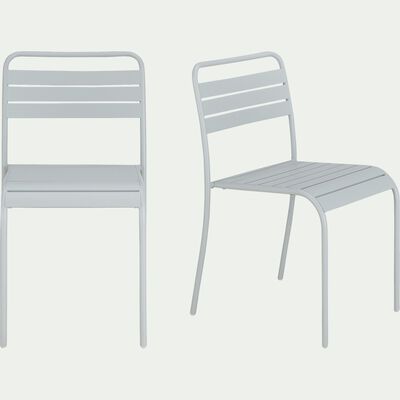 Chaise de jardin empilable en acier - gris vesuve-Souris