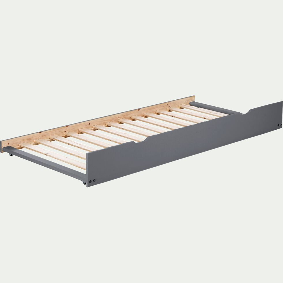 tiroir de lit coulissant en bois - l200cm gris-NOA