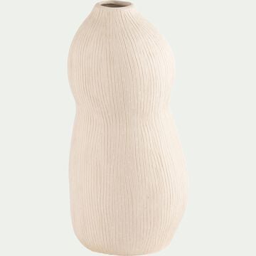 Vase organique en faïence - blanc D16,5xH28cm-ALMA