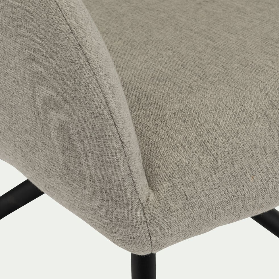 Chaise pivotante avec accoudoirs en tissu et piétement en fer - gris-GABRIEL