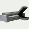 Canapé d'angle réversible et convertible en tissu - gris borie-ORIGANO