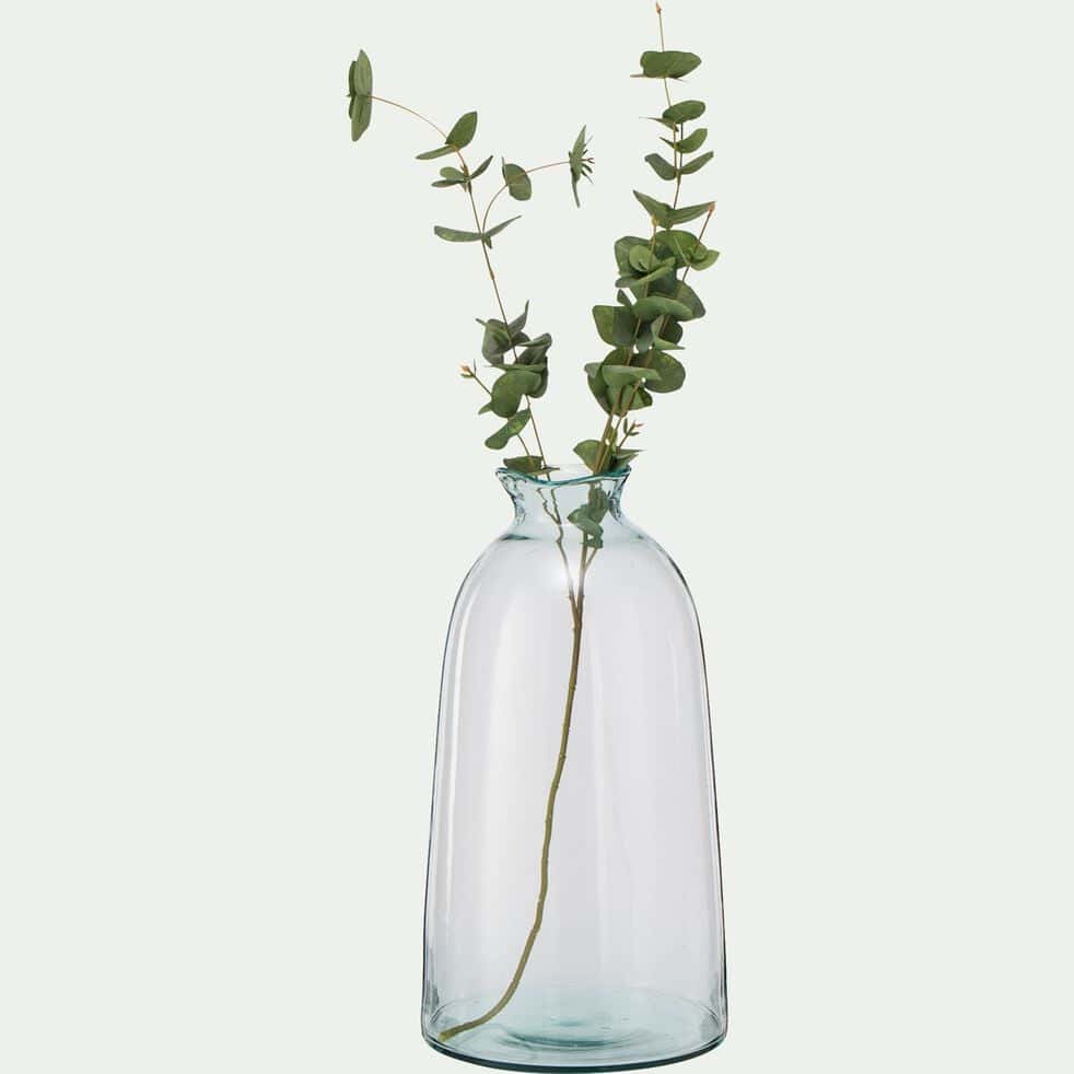 Vase bouteille en verre recyclé - transparent D26xH58cm-VANIHO