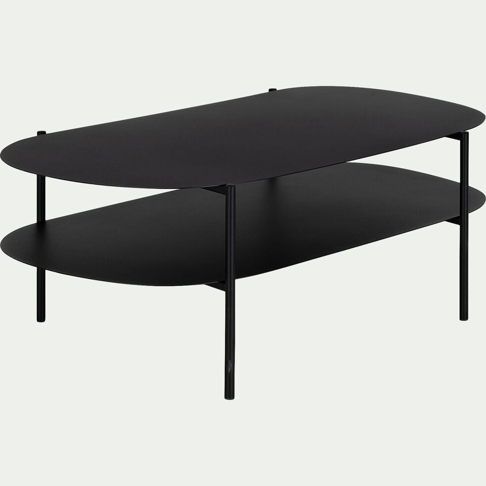 Table basse en métal - noir L111xH40cm-CAROUBE