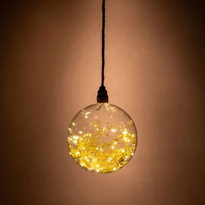 Boule décorative à suspendre- jaune D20cm-PALAU