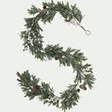 Guirlande de Noël en gui artificiel et pignes L180cm - vert-AFTA
