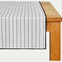 Chemin de table en coton blanc et noir 50x200cm-BADIANE