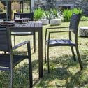 Chaise de jardin avec accoudoirs en aluminium et textilène - noir-VERDON