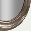 Miroir rond en bois de paulownia - argenté D80cm-ARRABIDA