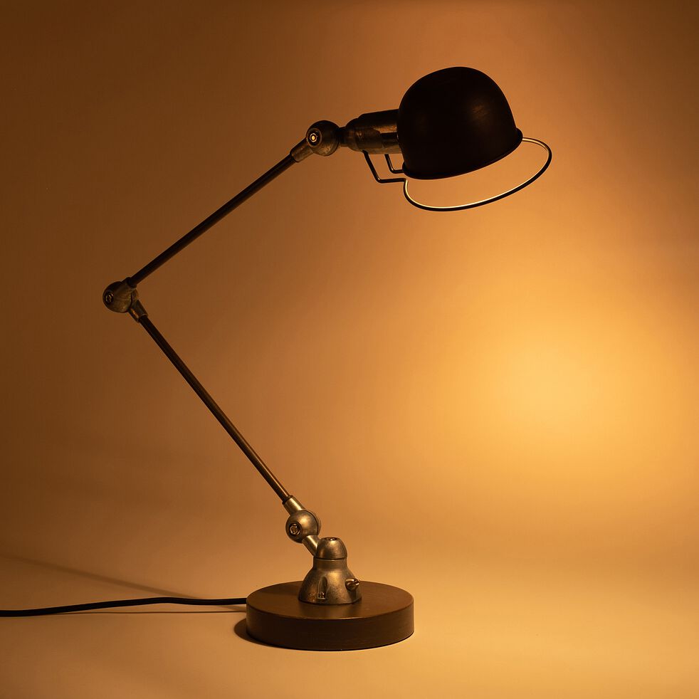 Lampe de bureau en fer - marron H60xL10cm-HONORE