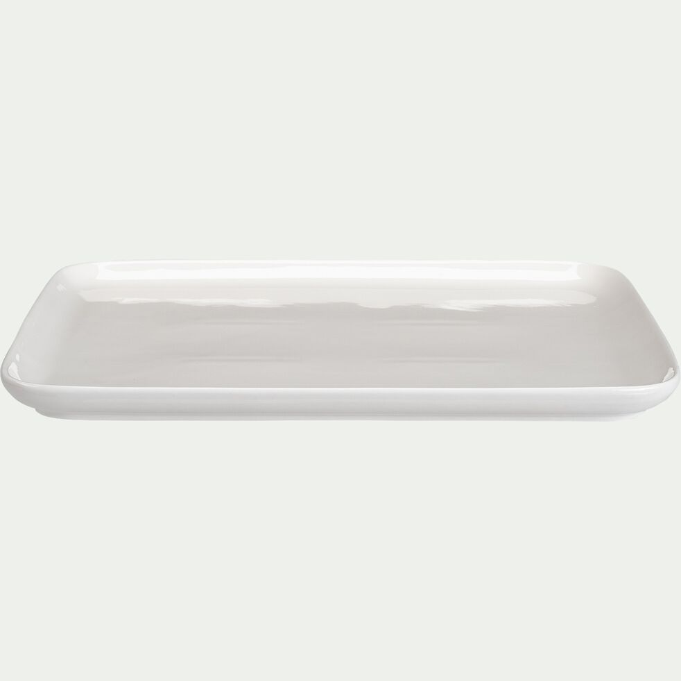 Assiette plate en porcelaine 21,7x30cm - blanc-RECTO