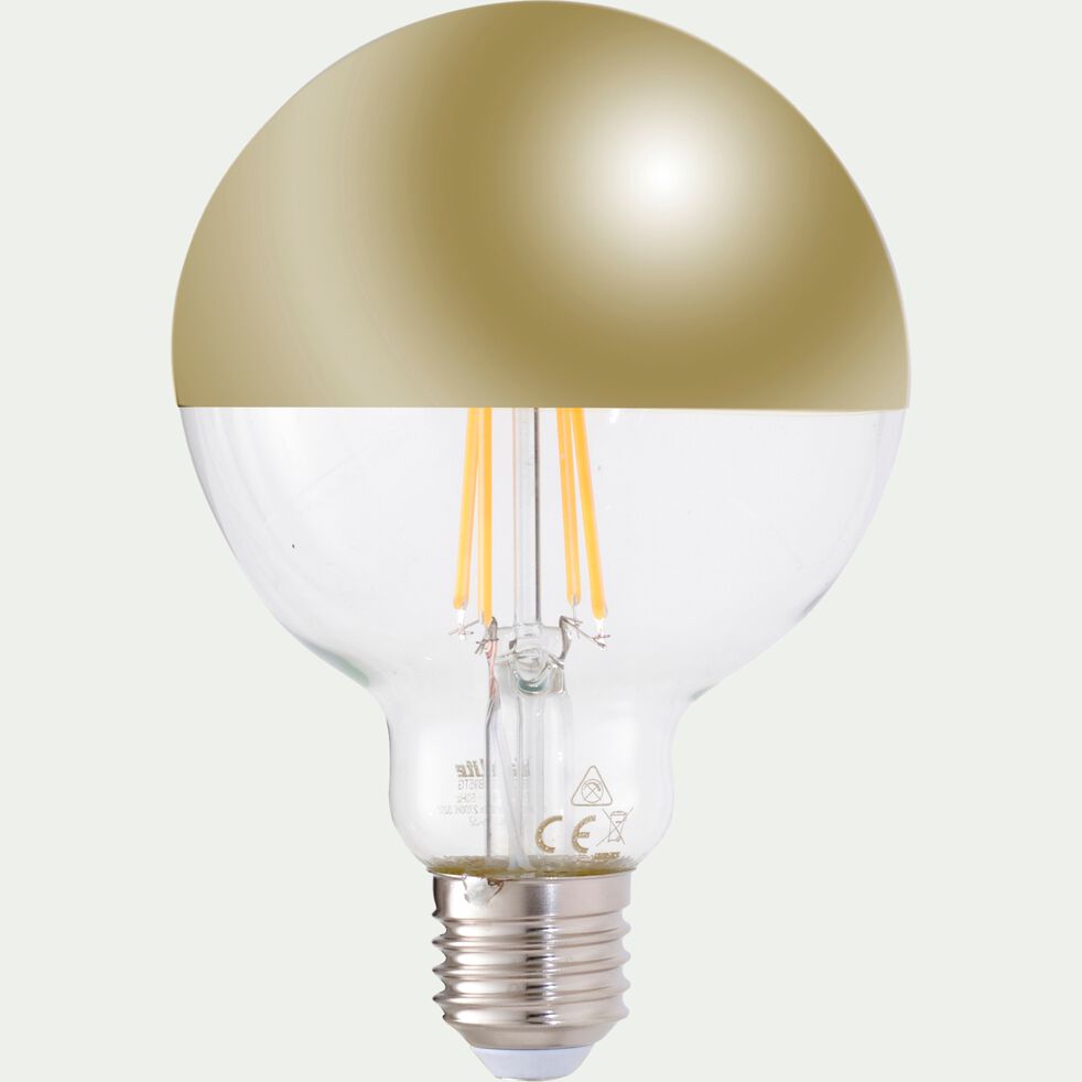 Ampoule LED globe D9,5cm culot G95 bicolore - doré métallisé-FILIA