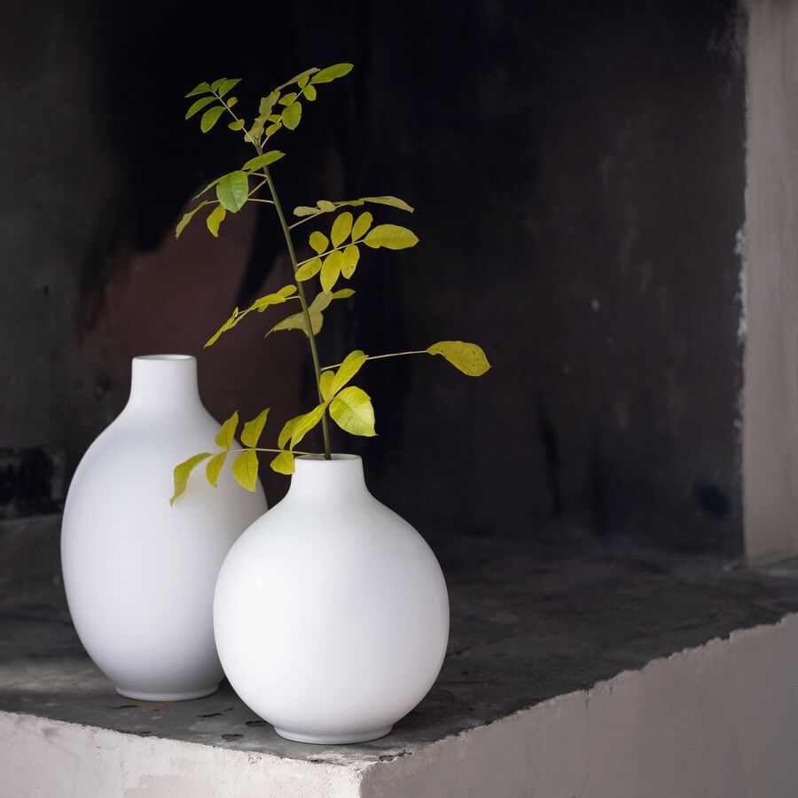 Vase en céramique - blanc ventoux D18xH23cm-HYDRIE