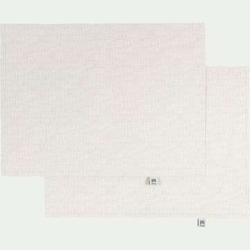 Lot de 2 sets de table en coton enduit - blanc 35x48cm-TAMY