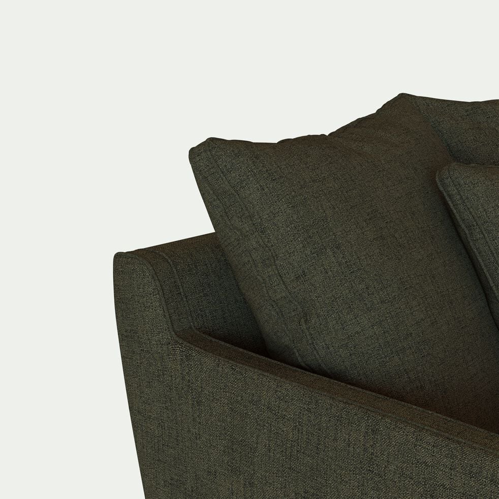 Canapé 4 places fixe en tissu joint - vert cèdre-LENITA