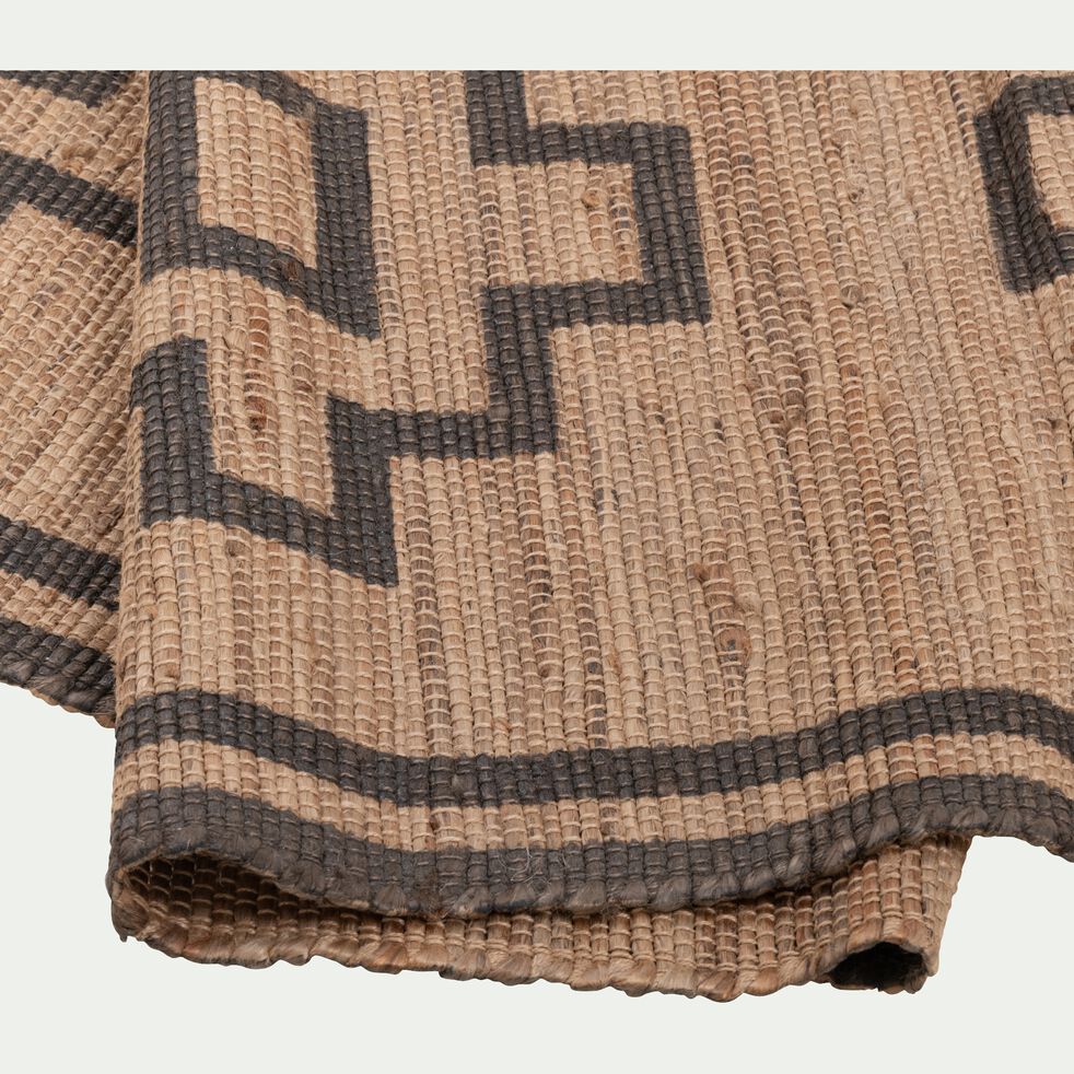 Tapis en jute naturel à motifs géométriques ivoire