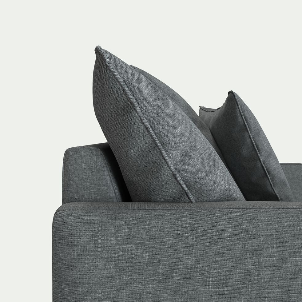 Canapé 5 places fixe en tissu - gris ardoise-SIMONA