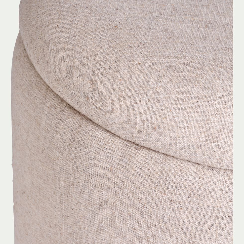 Pouf en tissu avec coffre de rangement - beige roucas H43cm-ELIAS