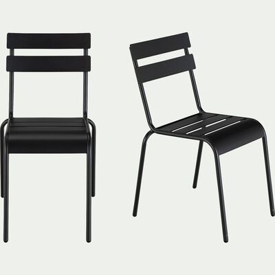Chaise de jardin empilable en acier - noir-ALVA