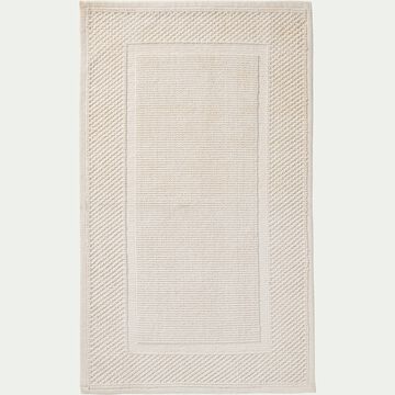 Tapis de bain jacquard en coton 50x80cm - blanc capelan-BAGNO