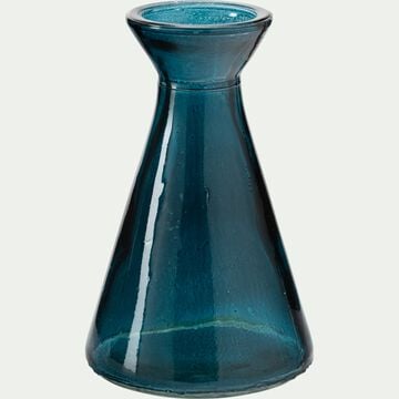 Vase en verre - bleu D6,8cmxH11cm-PADOUA