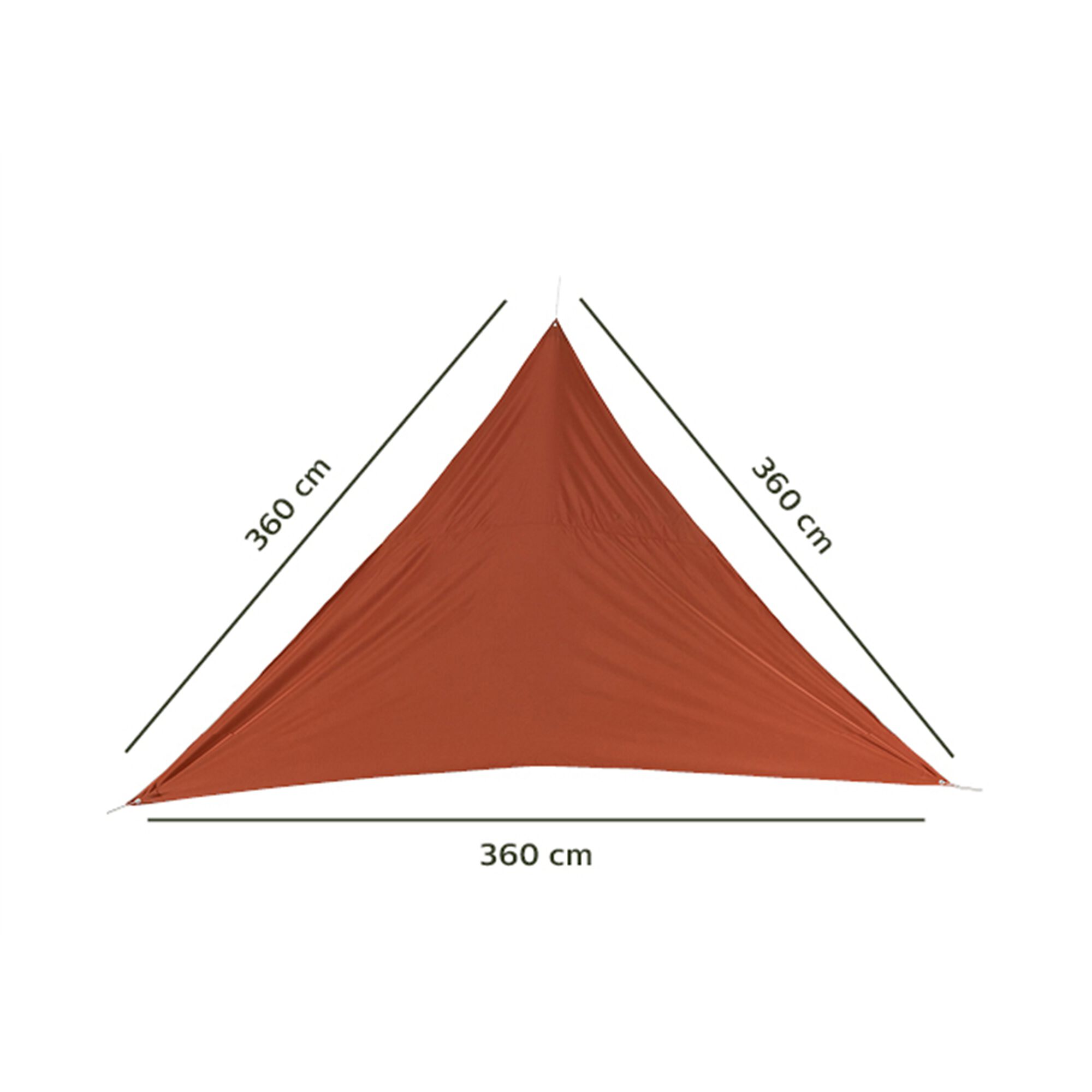 Voile d'ombrage triangle 3,6m - rouge rustrel-ROSA