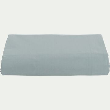 Drap plat en percale de coton - bleu calaluna 270x300cm-FLORE