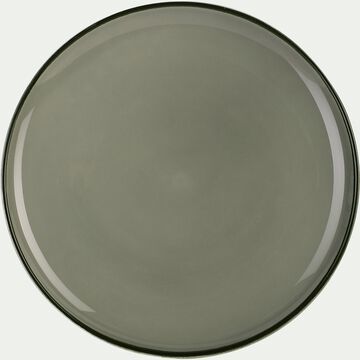 Assiette plate en faïence vert olivier D27cm-LANKA
