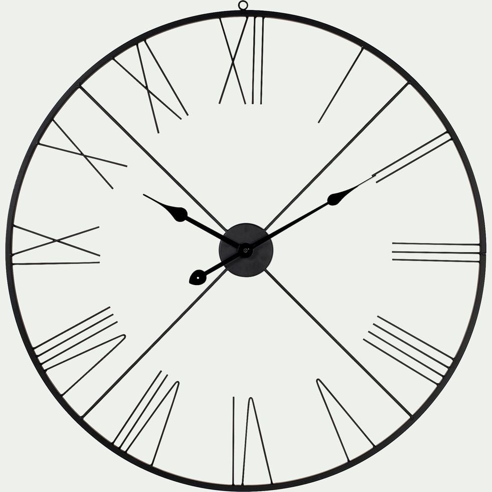 Kan niet verband Ventileren Horloge murale en fer noir D80cm - ROMANE - horloge - alinea