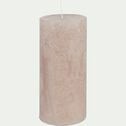 Bougie cylindrique - rose grège H15cm-BEJAIA