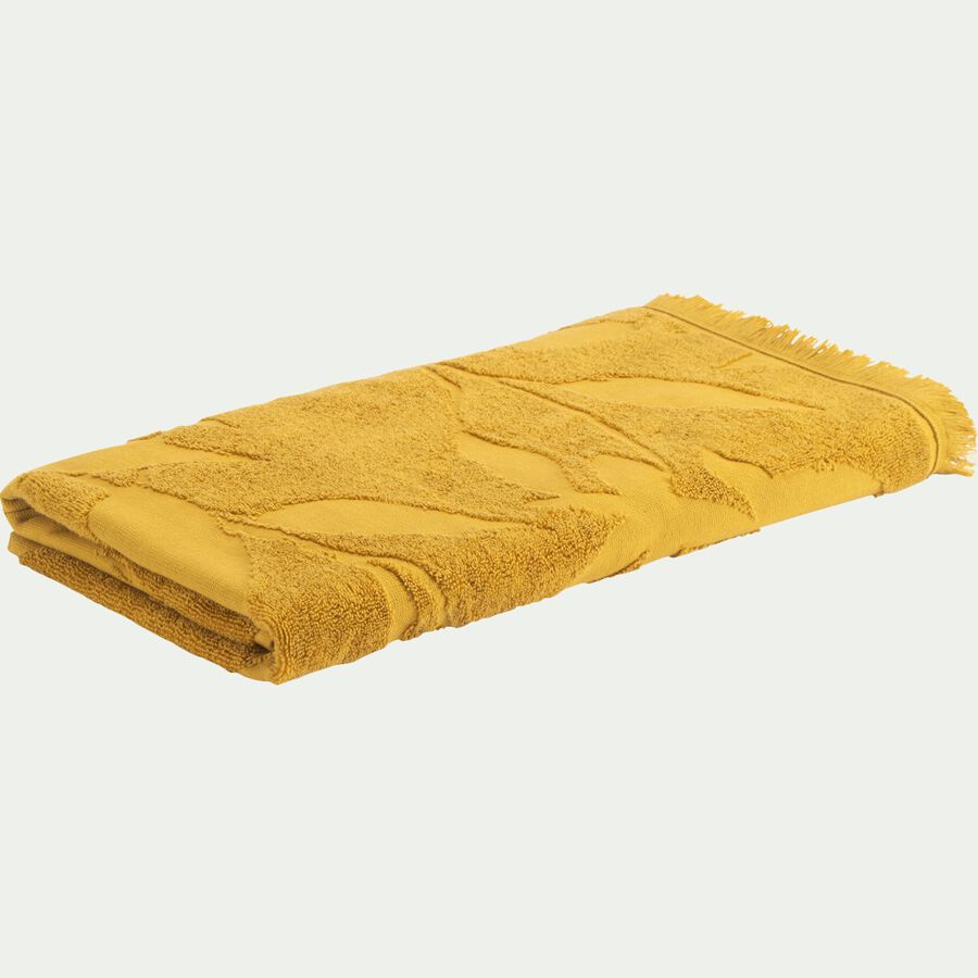 Drap de douche en coton - jaune argan 70x140cm-Ryad