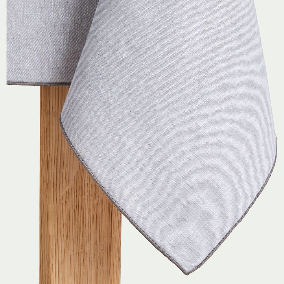 Nappe en lin et coton gris borie 170x300cm-NOLA