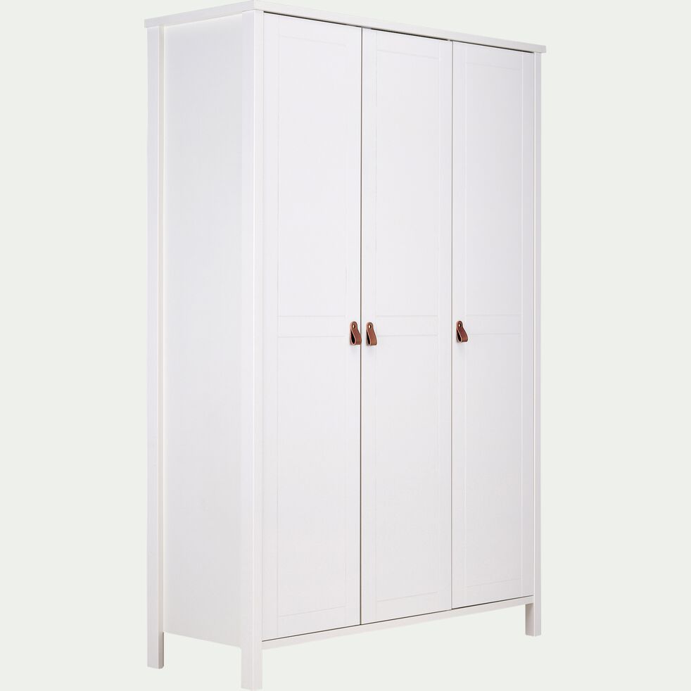 Armoire 3 portes en bois - blanc H195cm-DAURIAN