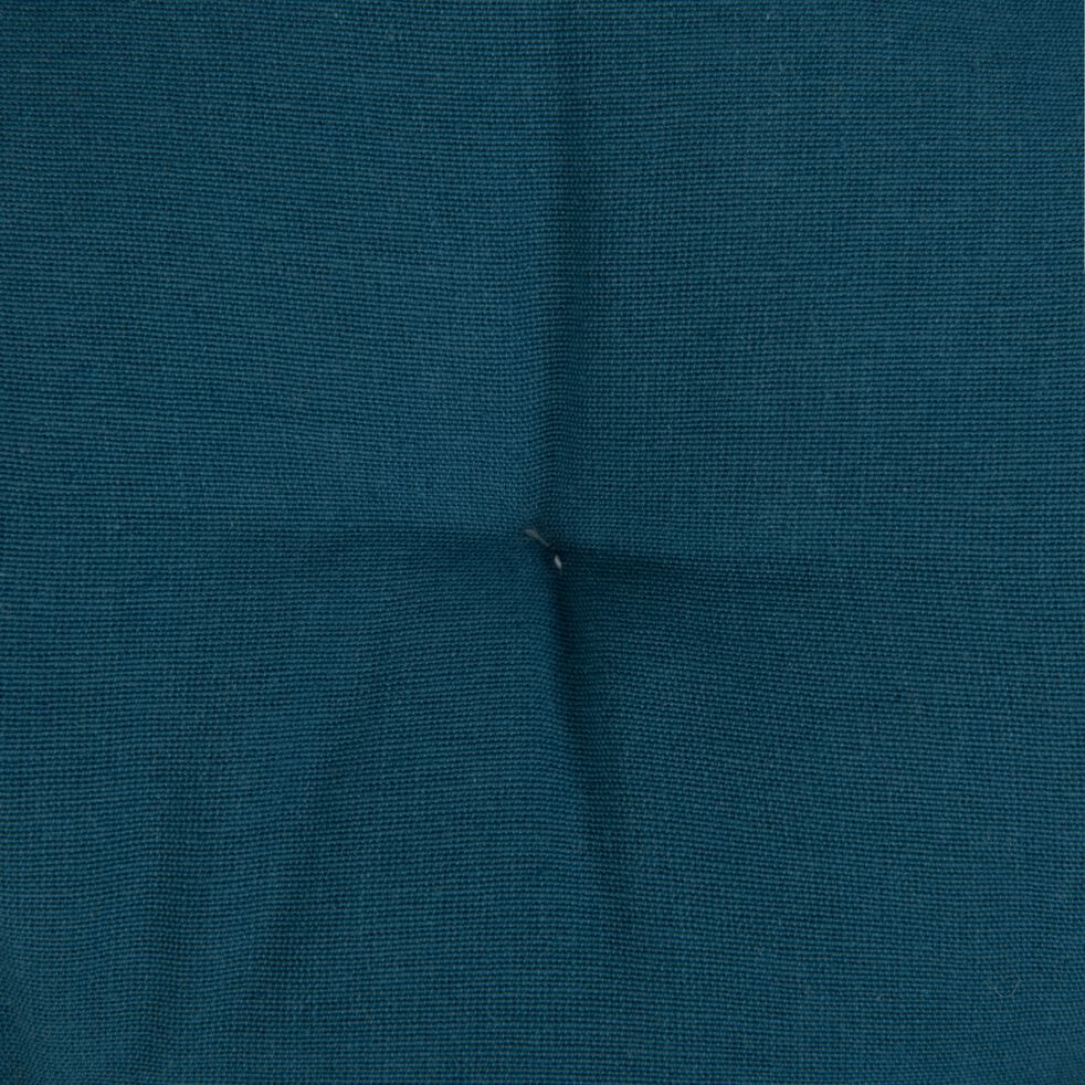 Galette de chaise ronde en coton - bleu figuerolles D40cm-CALANQUES