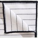 Lot de 4 serviettes en coton à rayures - blanc et noir 41x41cm-BADIANE