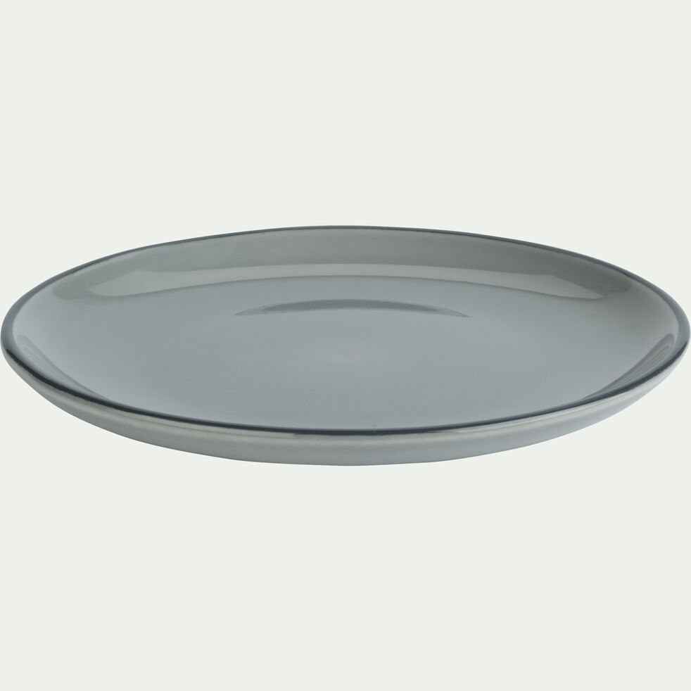 Assiette plate en faïence gris restanque D27cm-LANKA