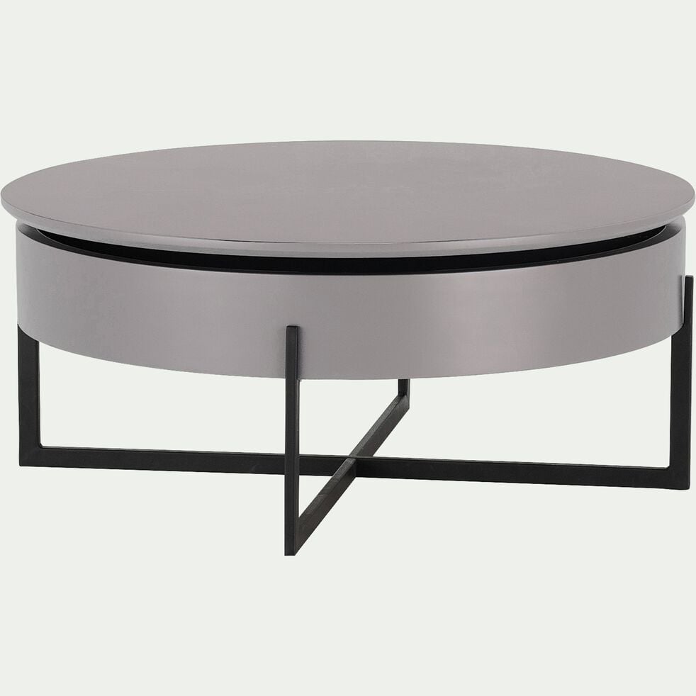 Table basse ronde avec plateau rotatif - gris borie-CHOUCAS