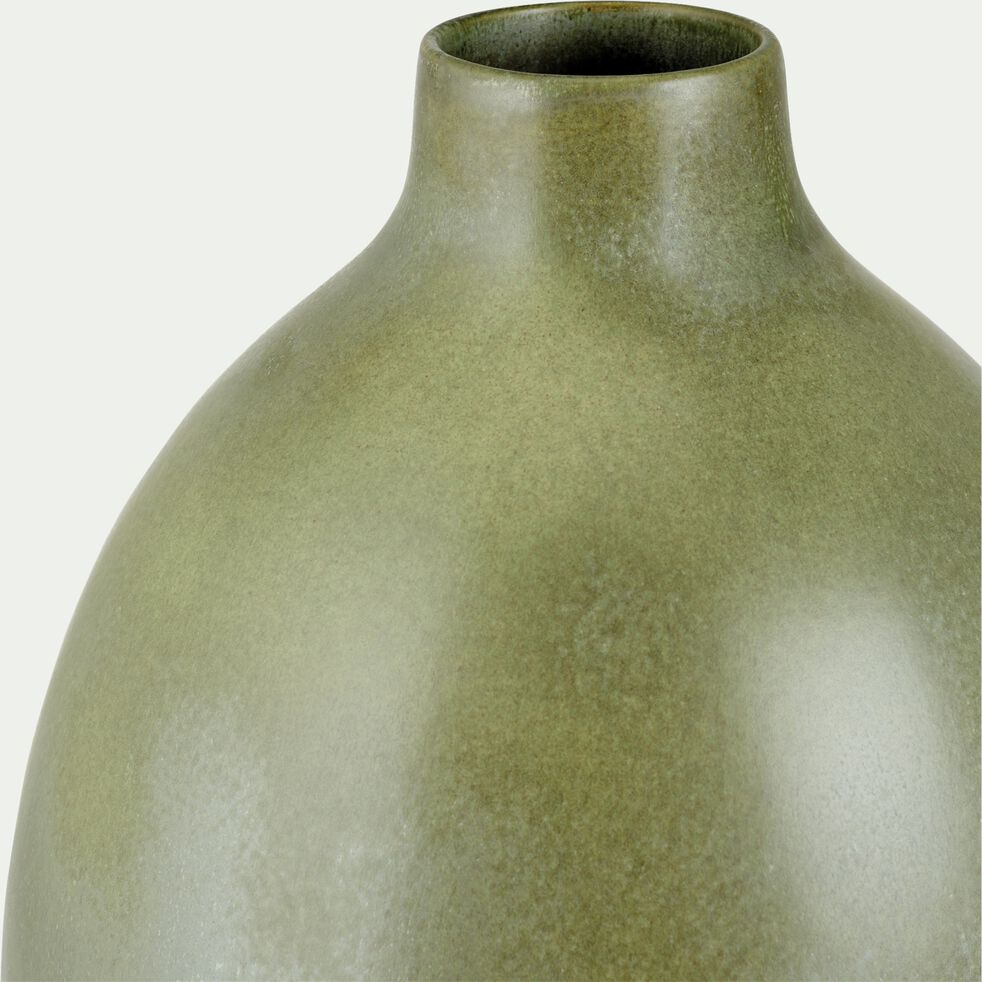 Vase ovale en faïence - vert D20xH35cm-ACHITA