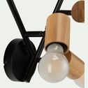 Spot électrifié avec 6 têtes en acier et bambou - noir H12,5cm-KERRY