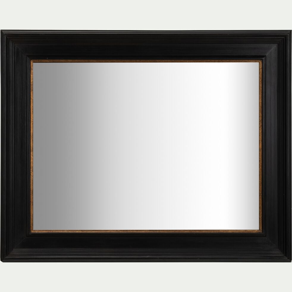 Miroir rectangulaire en bois de paulownia - noir 80x100cm-ANSIAO
