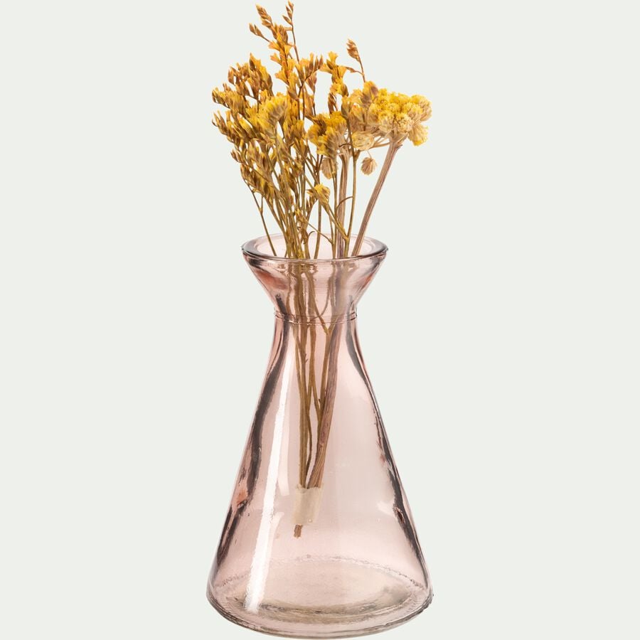 Vase en verre - rose D6,8cmxH11cm-PADOUA