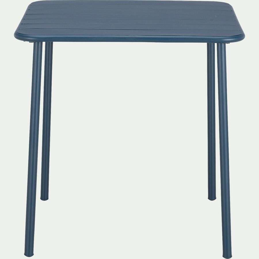 Table de jardin carrée en acier - bleu figuerolles (2 à 4 places)-Souris