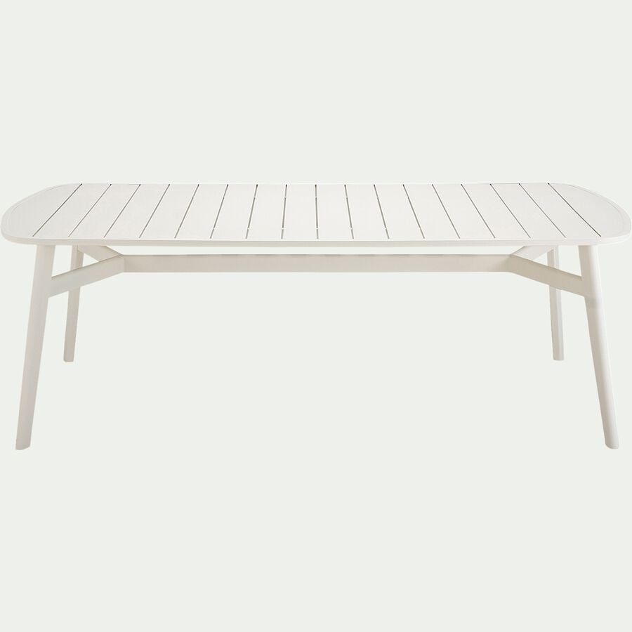 Table de jardin en aluminium - blanc (4 à 6 places)-TRAPEZI