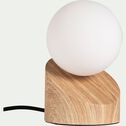 Lampe à poser en fer effet bois clair - naturel H16xL10cm-LEN